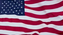 The American Flag waving in slow motion