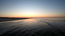 Aerial drone shot at the sunset on Langeoog Island, Germany.