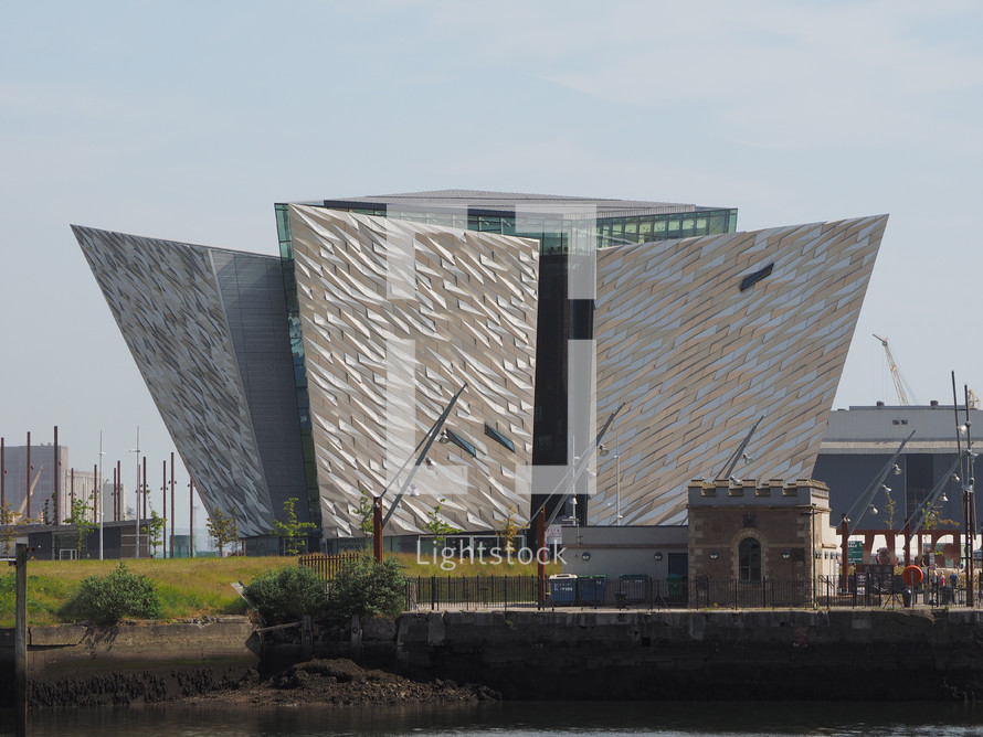 BELFAST, UK - CIRCA JUNE 2018: Titanic Belfast centre on the site of the former Harland Wolff shipyard where the RMS Titanic was built