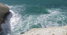 Rosh Hanikra seascape with white chalk cliffs