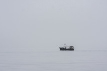 the sea of galilee with replica fishing boat