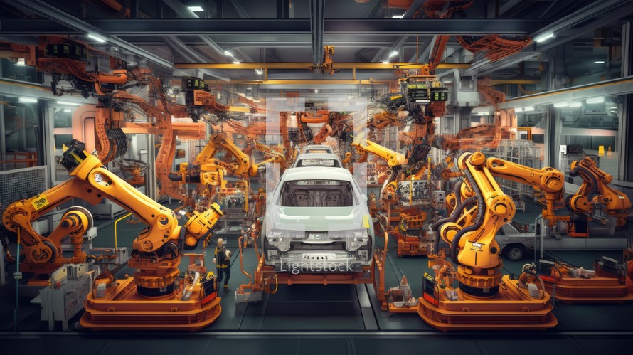 Car Manufacturing process Created With Generative AI Technology	
