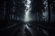 Dark Foggy Road