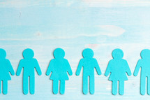 teal men and women people cutouts border 