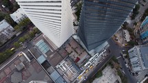 Aerial view of two skyscrapers