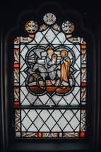Mary and Joseph stained glass window 