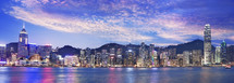 Panoramic image of the Central and Western district of Hong Kong at dusk
Hong Kong. China. Asia.- editorial use only