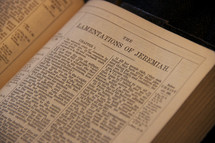 Open Bible in the book of Jeremiah