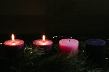 two lite advent candles 