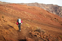 Hiking to the crater in Hawaii 