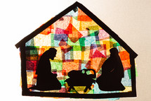 child's stained glass window craft of the nativity 