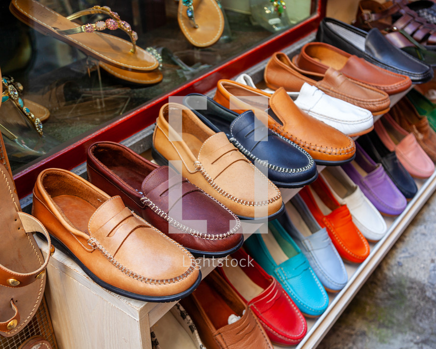 Exhibition of handmade leather shoes.