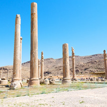 columns at a ruins site in Iran 