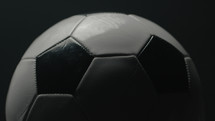 Dramatic, cinematic macro texture shots of a soccer ball