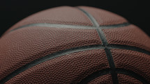 Dramatic, cinematic macro texture shots of a basketball