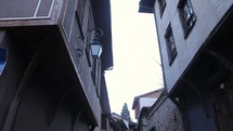 narrow cobblestone alley 