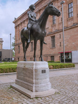 BERLIN, GERMANY - CIRCA MAY 2014: Amazone zu Pferde statue (meaning Amazon on horseback) designed by German sculptur Louis Tuaillon in 1890