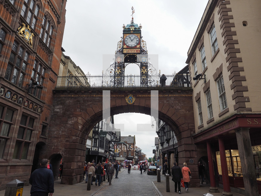 CHESTER, UK - CIRCA JUNE 2016: View of the old city centre