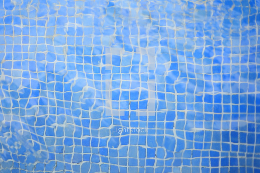 distorted tiles in a pool 