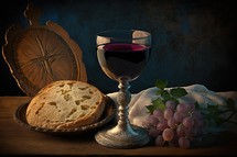 communion bread and wine illustration