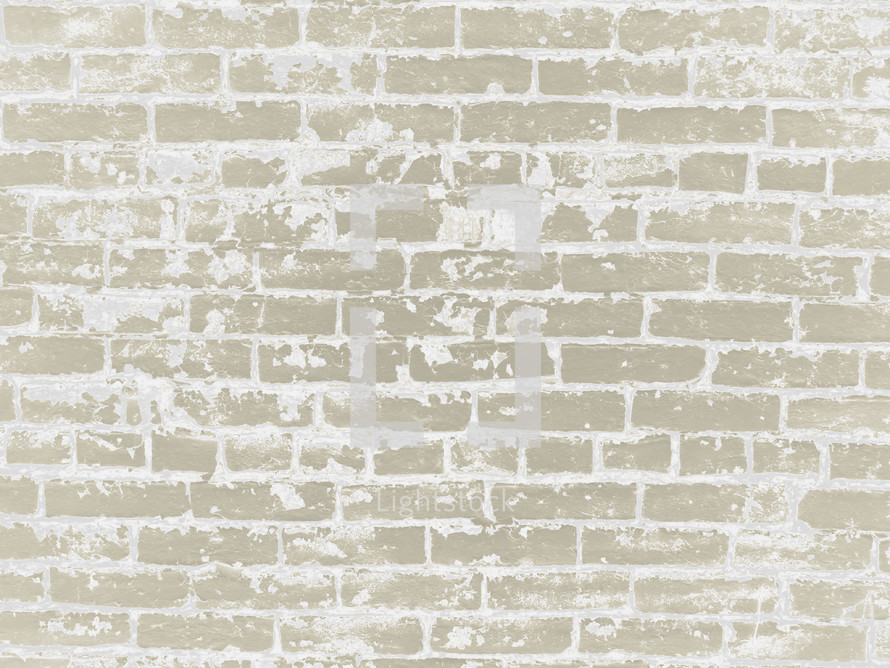 wall of tan bricks with white cement - background element