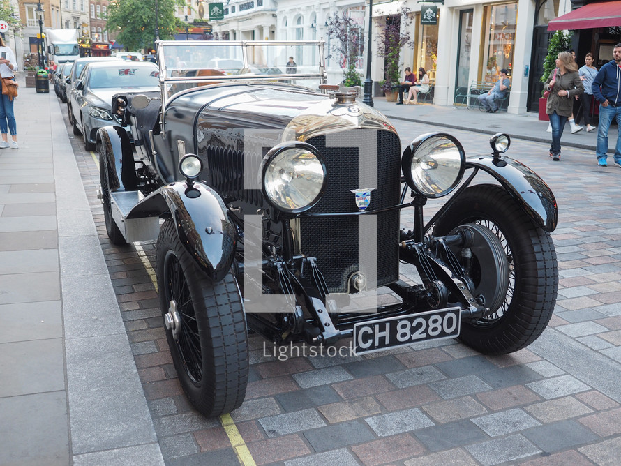 LONDON, UK - CIRCA JUNE 2018: 1929 Bentley 4 1/2 Litre vintage car in Covent Garden