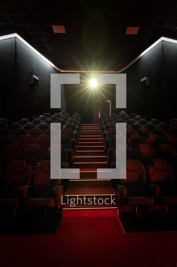Cinema Theatre Seats with Bright Light
