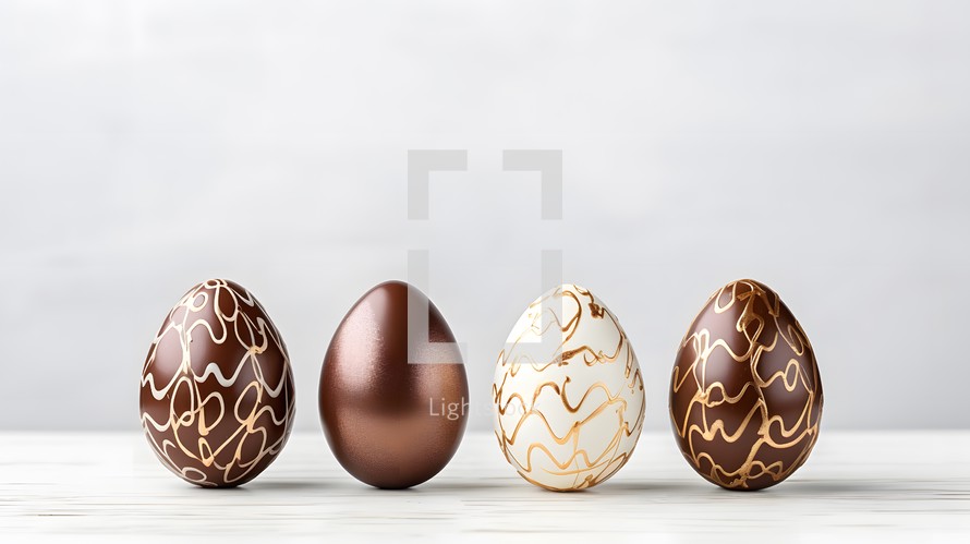 Brown and gold decorated eggs