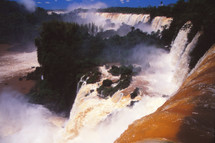 A giant horseshoe shaped waterfall.