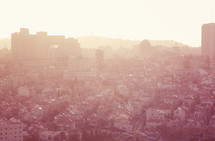 Jerusalem skyline at dawn.