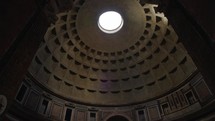 The Dome of the Pantheon in Rome, Italy. Built in the 2nd century AD, the Pantheon is a well-preserved temple of Ancient Rome