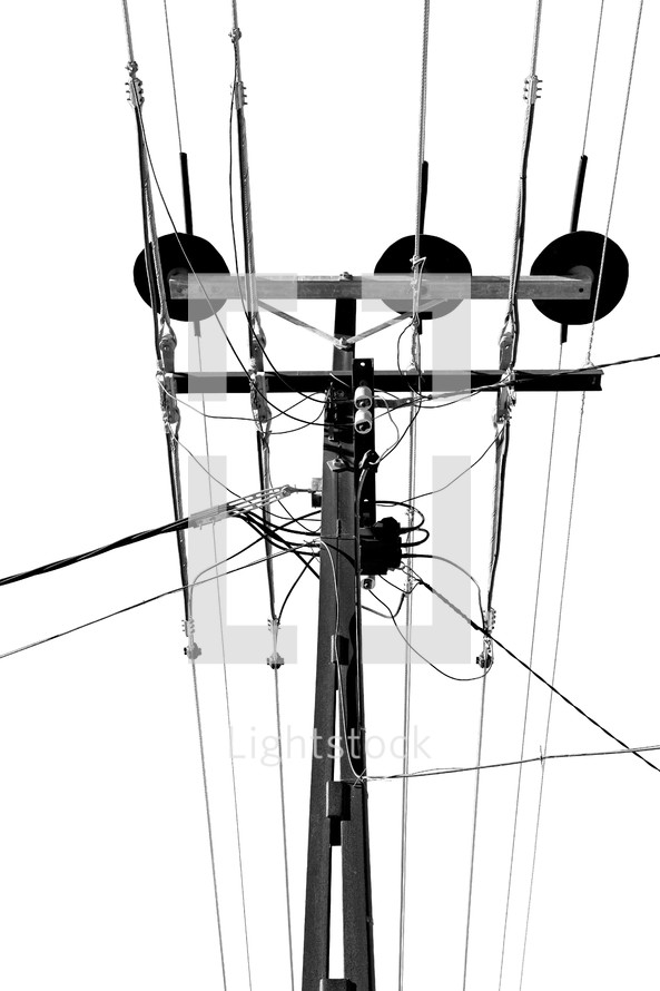 power lines and electrical poles 