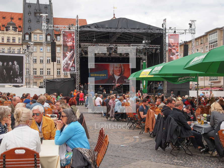 LEIPZIG, GERMANY - JUNE 14, 2014: People at the Bachfest annual summer music festival celebrating baroque musician Johann Sebastian Bach in his town