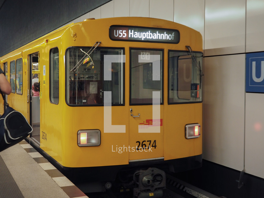 BERLIN, GERMANY - CIRCA JUNE 2016: Hauptbahnhof (meaning Central Station) subway station