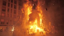 A bonfire on the final night of Falles in Valencia