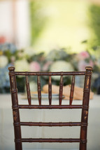 chair at a table at a wedding reception 