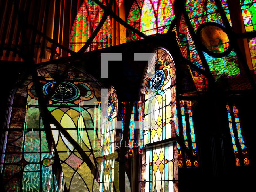 stained glass multiple exposure montage