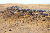 rocks and sand in the desert in Morocco 