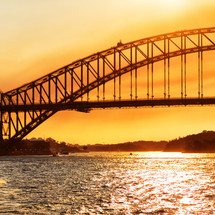 Sydney Harbor bridge at sunset 