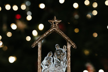 Glass Nativity scene decoration