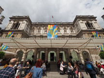 LONDON, UK - CIRCA JUNE 2017: Burlington House hosting the Royal Academy summer exhibition
