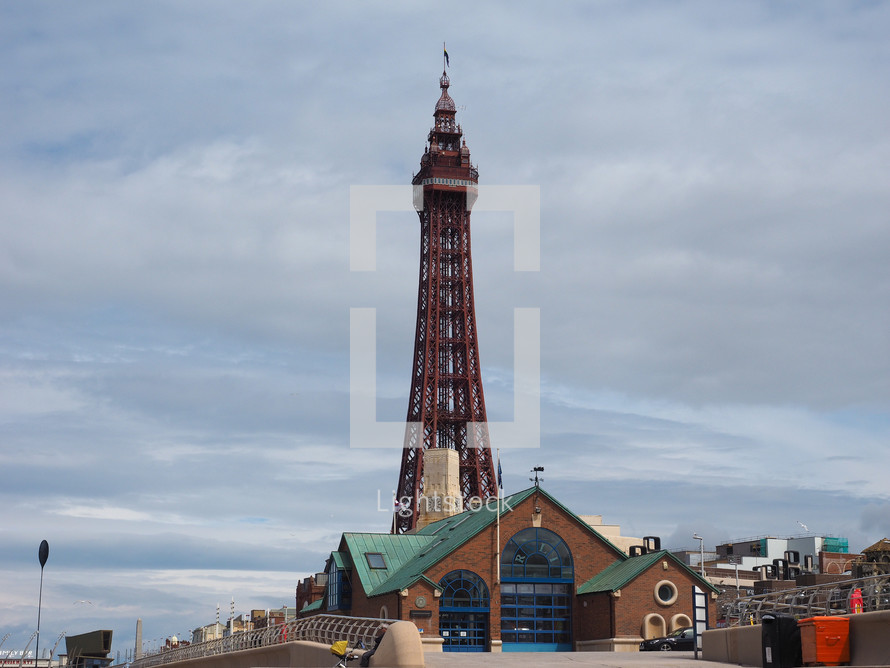 BLACKPOOL, UK - CIRCA JUNE 2016: Blackpool Tower on Blackpool Pleasure Beach resort amusement park on the Fylde coast
