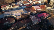 An old district in the morning aerial