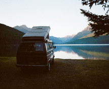 van with a pop-up camper 