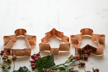 copper Christmas cookie cutters 
