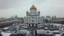 The winter view of the Cathedral of Christ the Saviour
