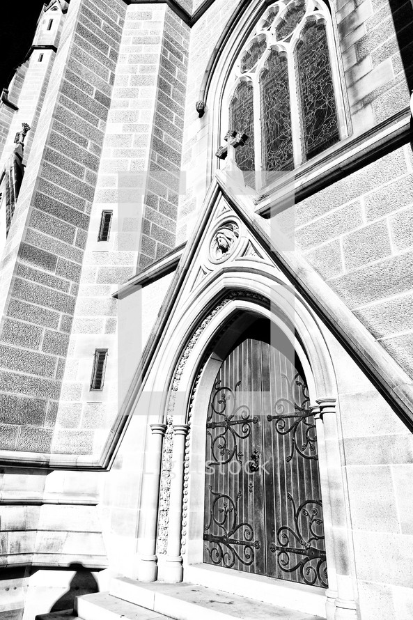 entrance to an old cathedral 