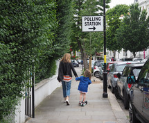 LONDON, UK - CIRCA JUNE 2017: A polling Station sign