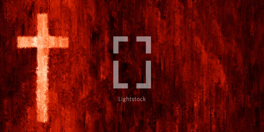 light cross on red ready for your text