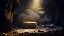 Representation of the cave and a manger where Jesus Christ was born. Nativity story